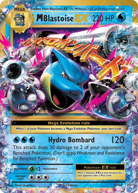 M Blastoise-EX 22/108 Rare Holo EX | Evolutions | Pokemon Card