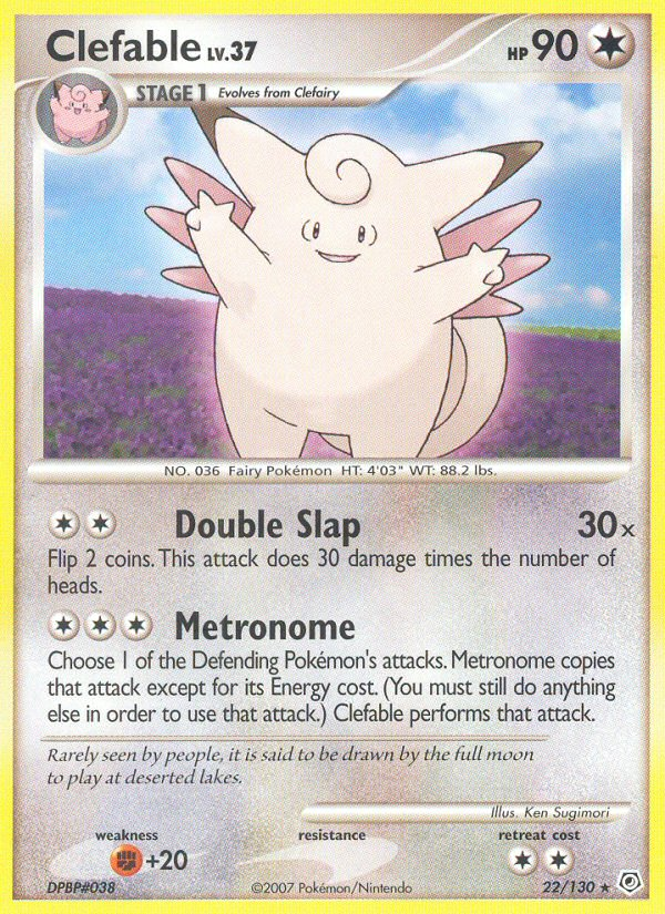 Clefable 22/130 Rare | Diamond & Pearl | Pokemon Card
