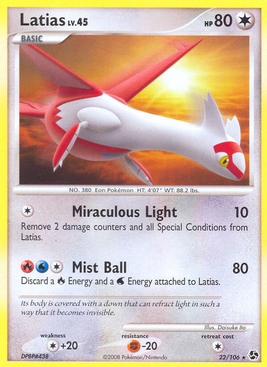 Latias 22/106 Rare | Great Encounters | Pokemon Card