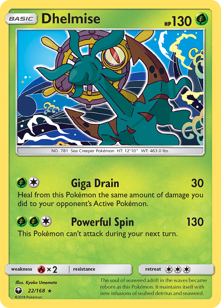 Dhelmise 22/168 Rare | Celestial Storm | Pokemon Card