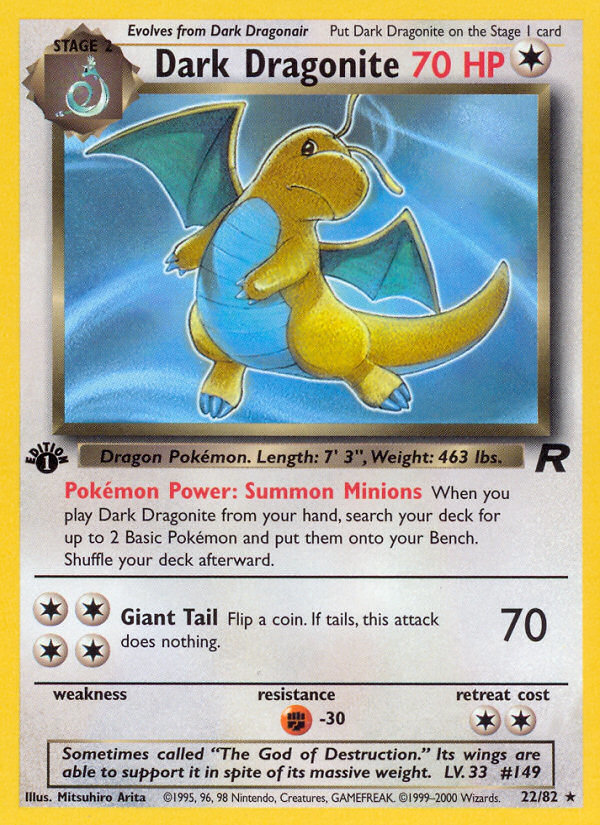 Dark Dragonite 22/82 Rare | Team Rocket | Pokemon Card
