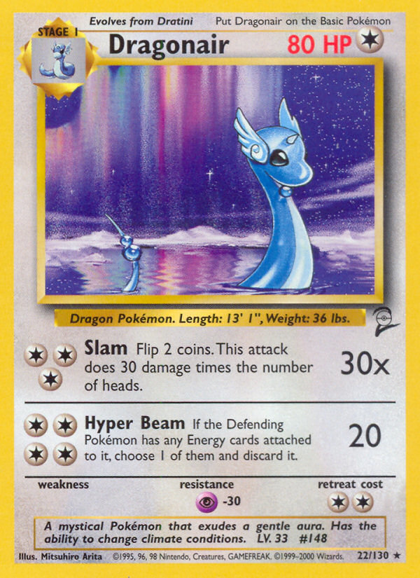Dragonair 22/130 Rare | Base Set 2 | Pokemon Card