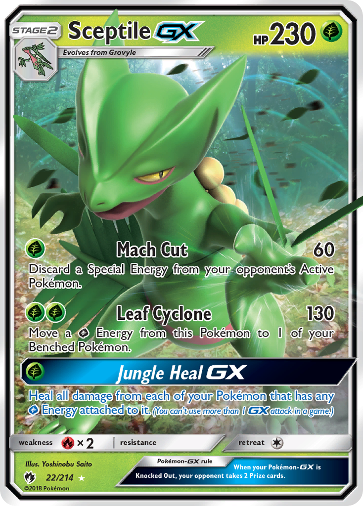 Sceptile-GX 22/214 Rare Holo GX | Lost Thunder | Pokemon Card