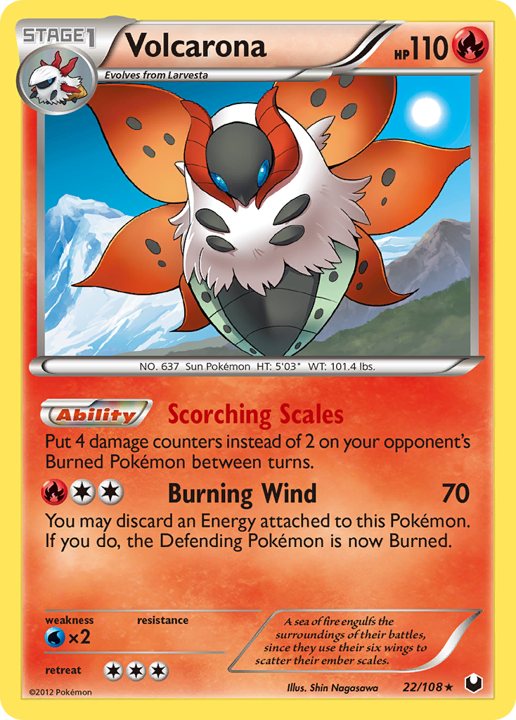 Volcarona 22/108 Rare Holo | Dark Explorers | Pokemon Card