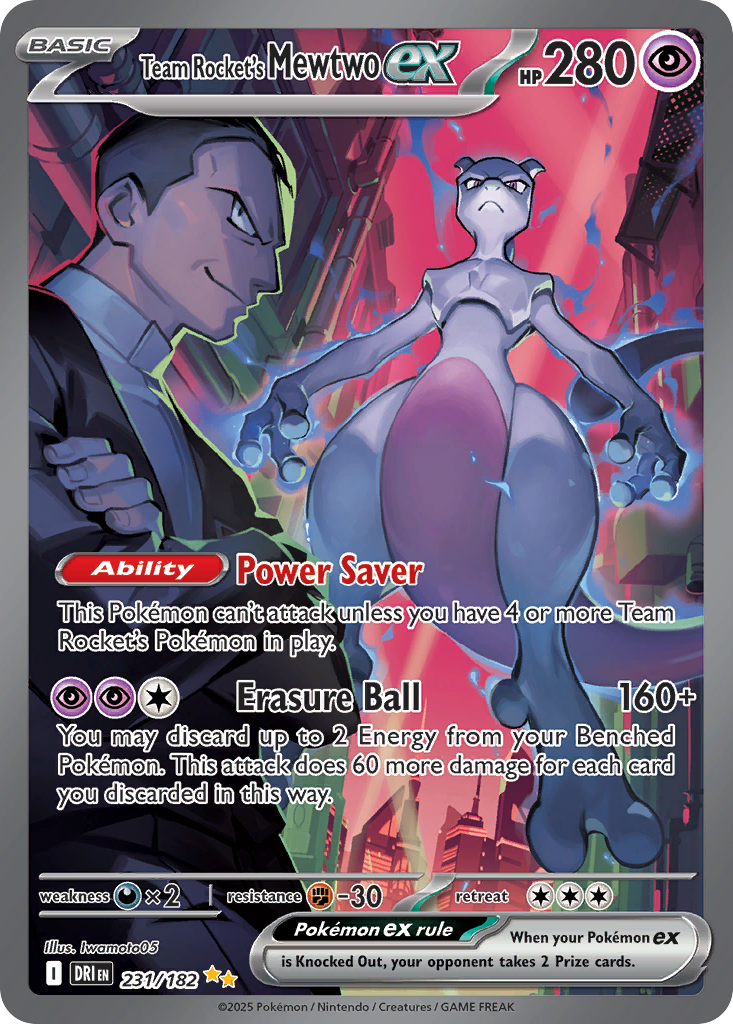 Team Rocket's Mewtwo ex 231/182 Special Illustration Rare | Destined Rivals | Pokemon Card