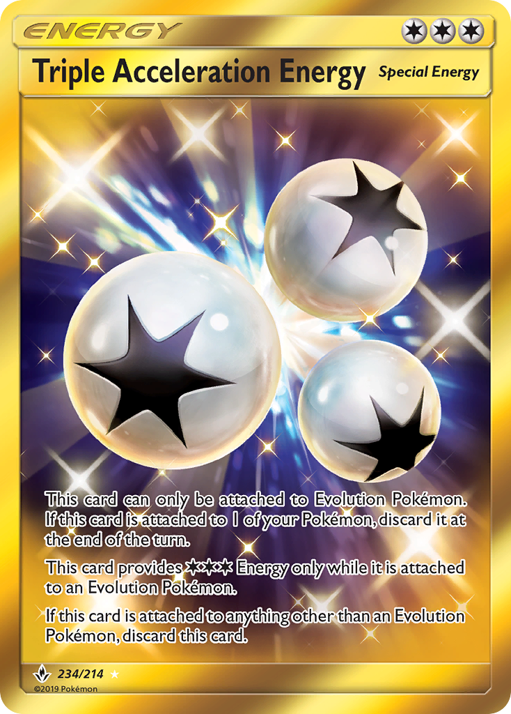 Triple Acceleration Energy 234/214 Rare Secret | Unbroken Bonds | Pokemon Card