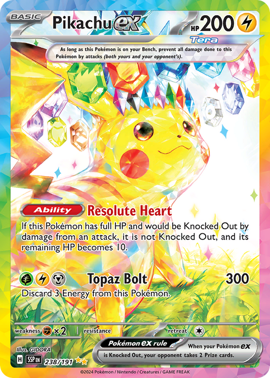 Pikachu ex 238/191 Special Illustration Rare | Surging Sparks | Pokemon Card