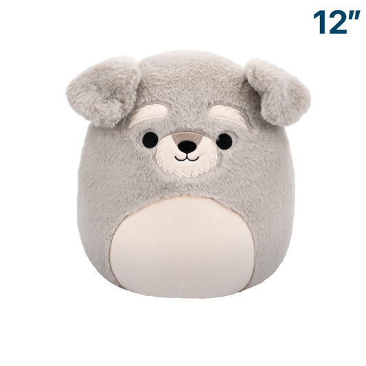 Shaun the Grey Schnauzer Dog FuzzAMallows ~ 12" Squishmallow Plush