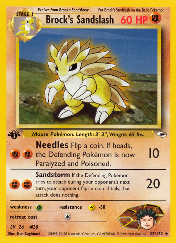 Brock's Sandslash 23/132 Rare | Gym Heroes | Pokemon Card