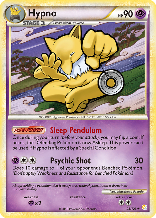 Hypno 23/123 Rare | HeartGold & SoulSilver | Pokemon Card