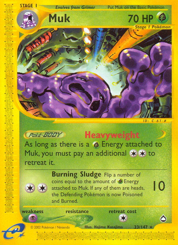 Muk 23/147 Rare | Aquapolis | Pokemon Card