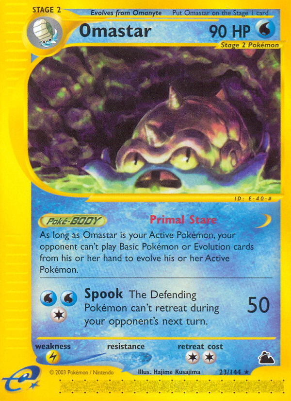 Omastar 23/144 Rare | Skyridge | Pokemon Card