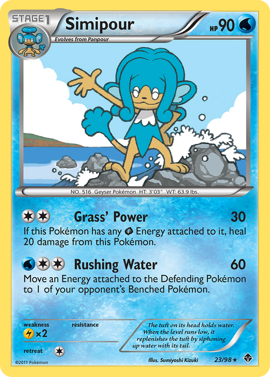 Simipour 23/98 Rare | Emerging Powers | Pokemon Card