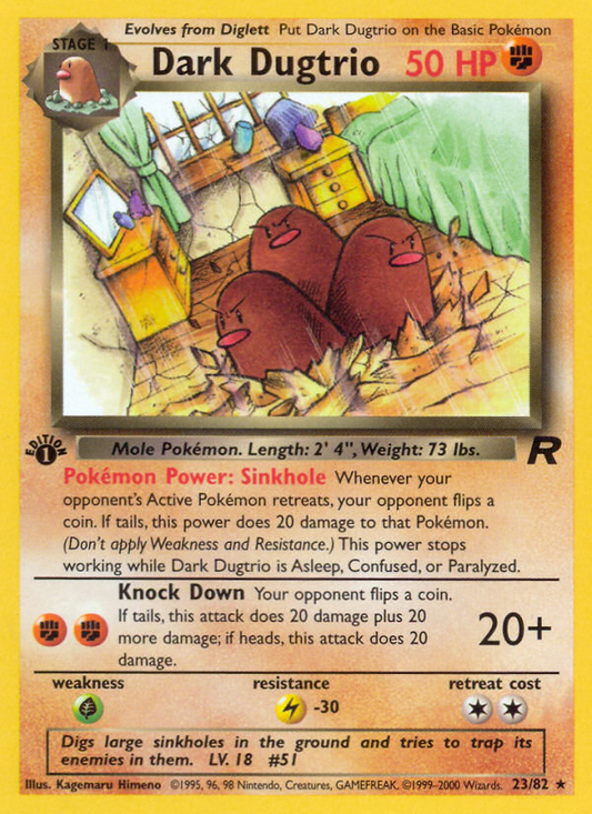 Dark Dugtrio 23/82 Rare | Team Rocket | Pokemon Card