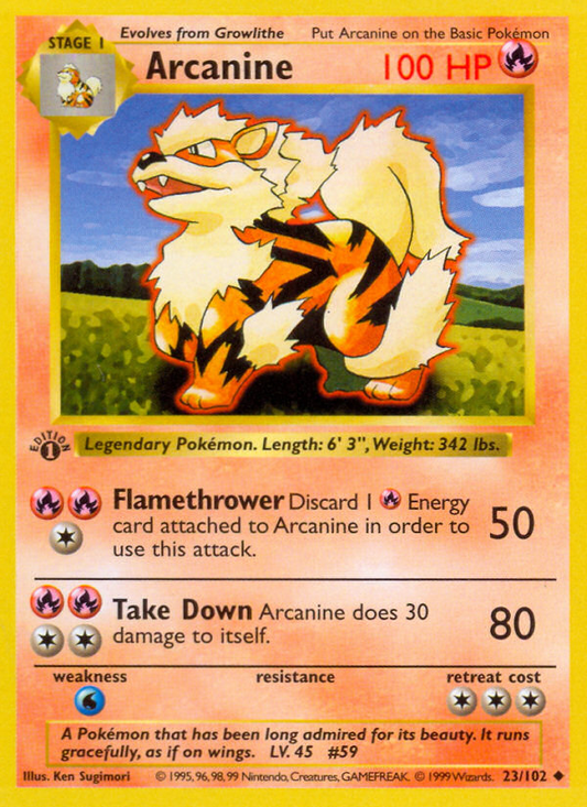Arcanine 23/102 Uncommon | Base | Pokemon Card