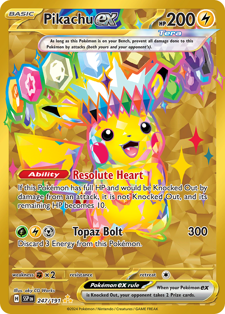 Pikachu ex 247/191 Hyper Rare | Surging Sparks | Pokemon Card