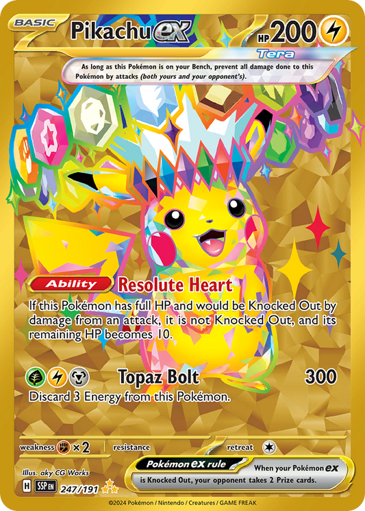 Pikachu ex 247/191 Hyper Rare | Surging Sparks | Pokemon Card