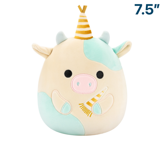 Blue and Cream Cow Celebrations ~ 7.5" Squishmallow Plush