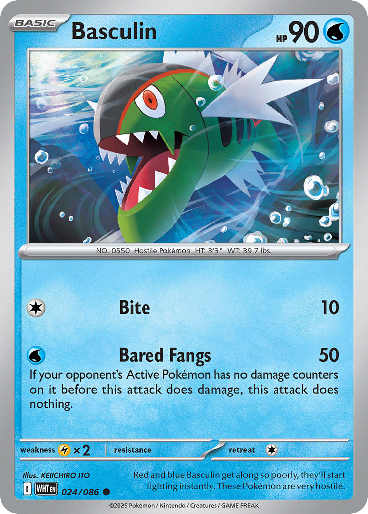 Basculin 24/86 Common | White Flare | Pokemon Card