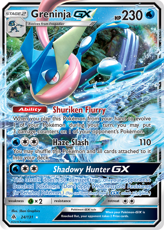 Greninja-GX 24/131 Rare Holo GX | Forbidden Light | Pokemon Card