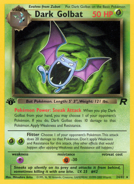 Dark Golbat 24/82 Rare | Team Rocket | Pokemon Card
