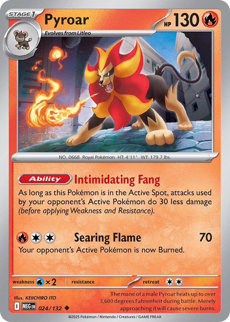 Pyroar 24/132 Uncommon | Mega Evolution | Pokemon Card