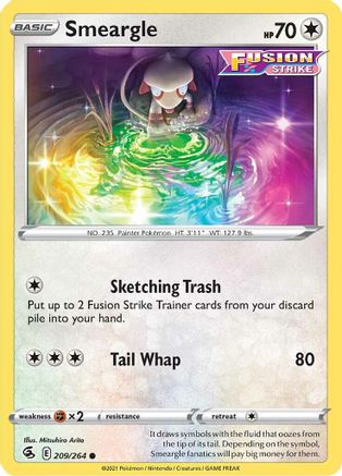 Smeargle 209/264 Reverse Holo | Fusion Strike | Pokemon Card