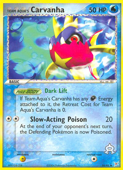 Team Aqua's Carvanha 25/95 Uncommon | Team Magma vs Team Aqua | Pokemon Card