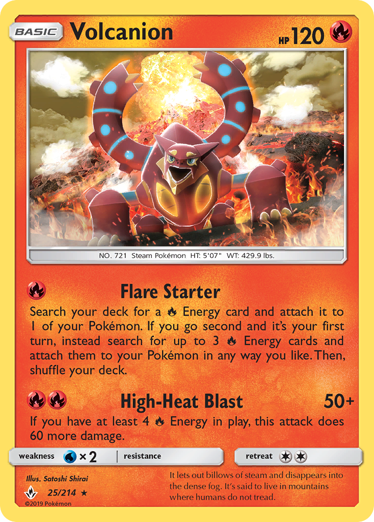 Volcanion 25/214 Rare Holo | Unbroken Bonds | Pokemon Card