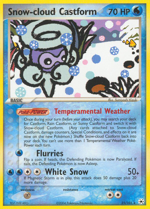 Snow-cloud Castform 25/101 Rare | Hidden Legends | Pokemon Card