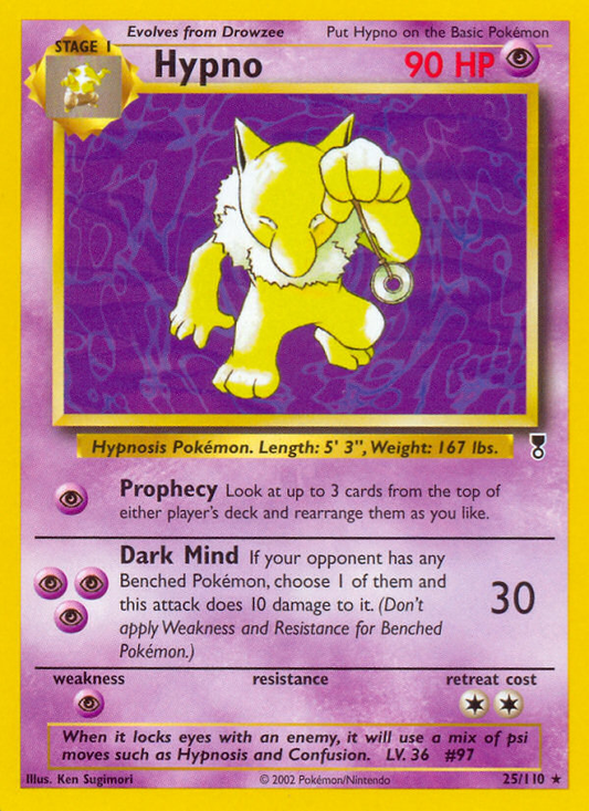 Hypno 25/110 Rare | Legendary Collection | Pokemon Card