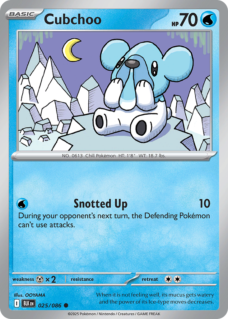 Cubchoo 25/86 Common | Black Bolt | Pokemon Card
