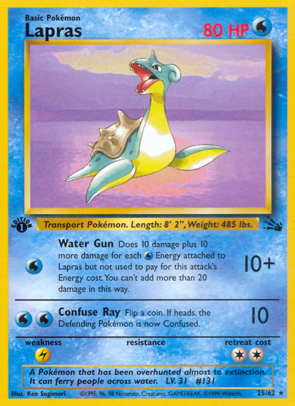Lapras 25/62 Rare | Fossil | Pokemon Card