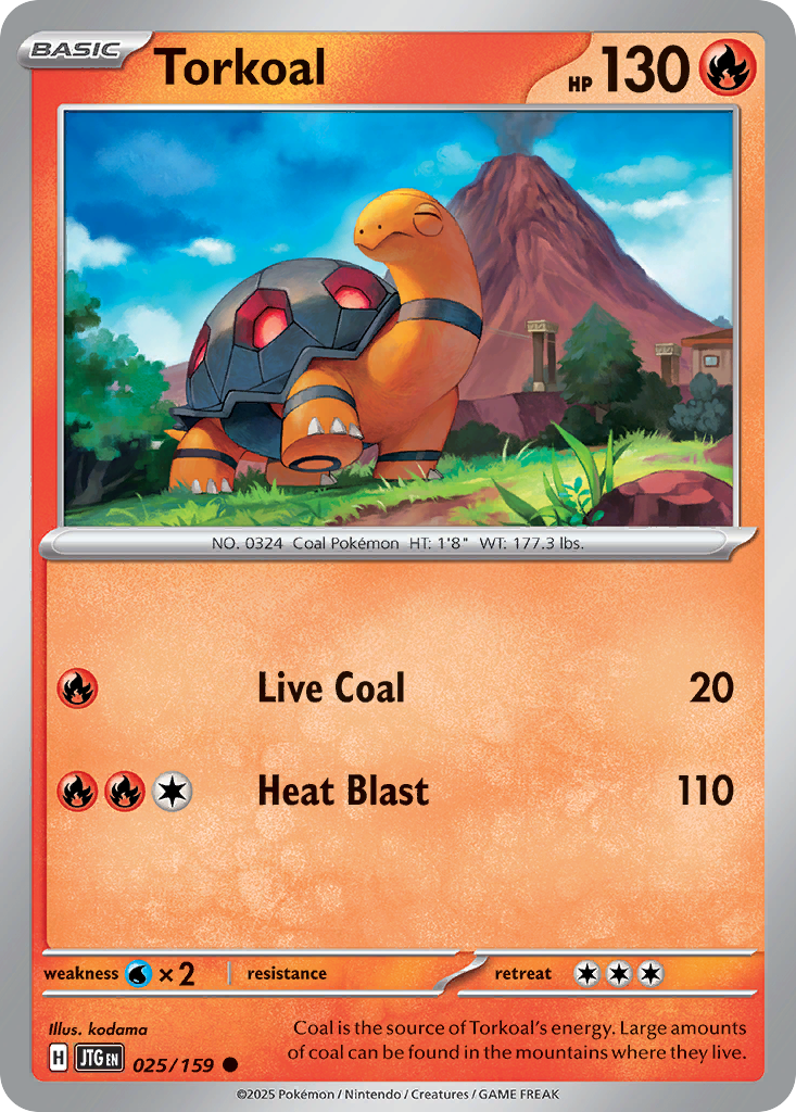 Torkoal 25/159 Common | Journey Together | Pokemon Card