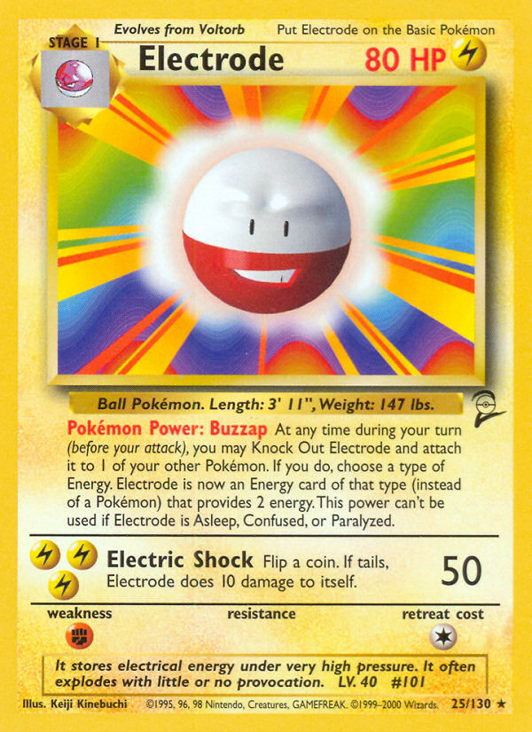 Electrode 25/130 Rare | Base Set 2 | Pokemon Card