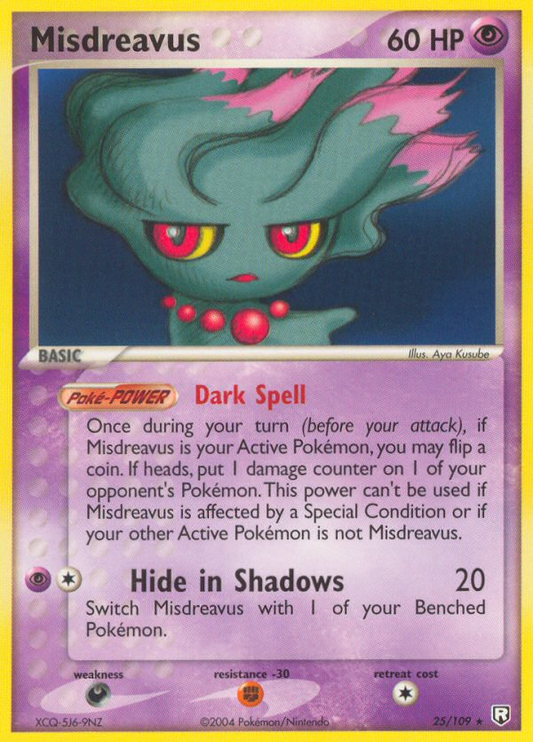 Misdreavus 25/109 Rare | Team Rocket Returns | Pokemon Card