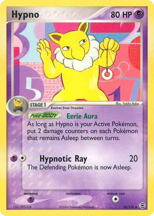 Hypno 25/112 Rare | FireRed & LeafGreen | Pokemon Card