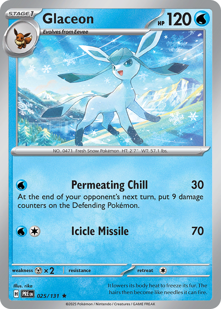 Glaceon 25/131 Rare Holo | Prismatic Evolutions | Pokemon Card