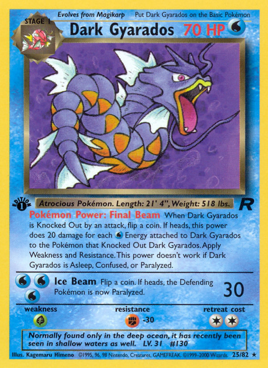 Dark Gyarados 25/82 Rare | Team Rocket | Pokemon Card