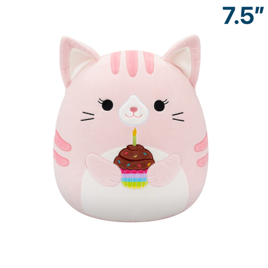 Pink Cat with Cupcake Celebrations ~ 7.5" Squishmallow Plush