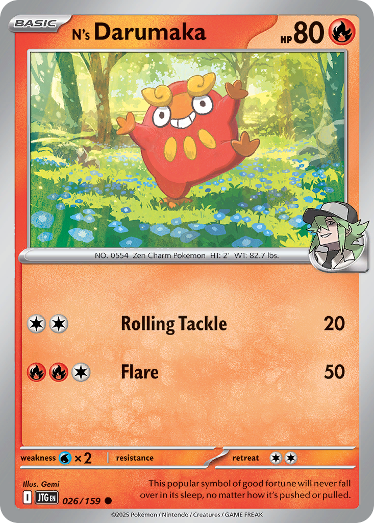 N's Darumaka 26/159 Common | Journey Together | Pokemon Card