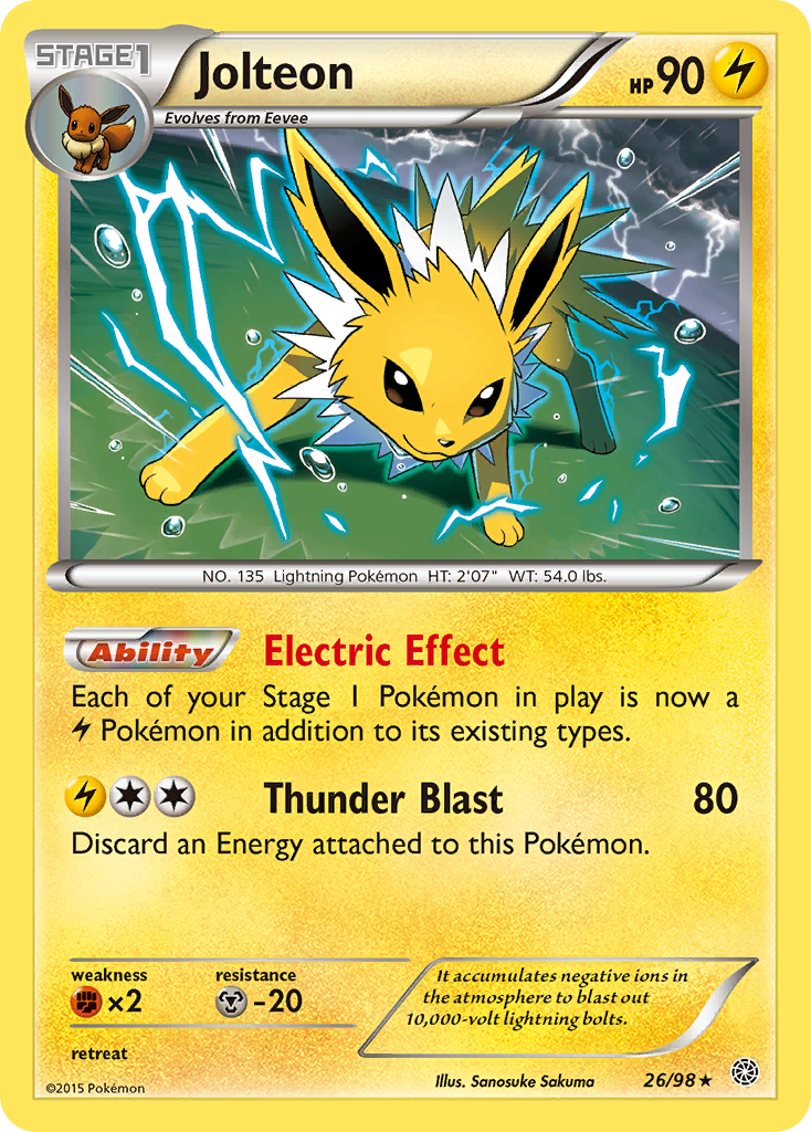 Jolteon 26/98 Rare Holo | Ancient Origins | Pokemon Card