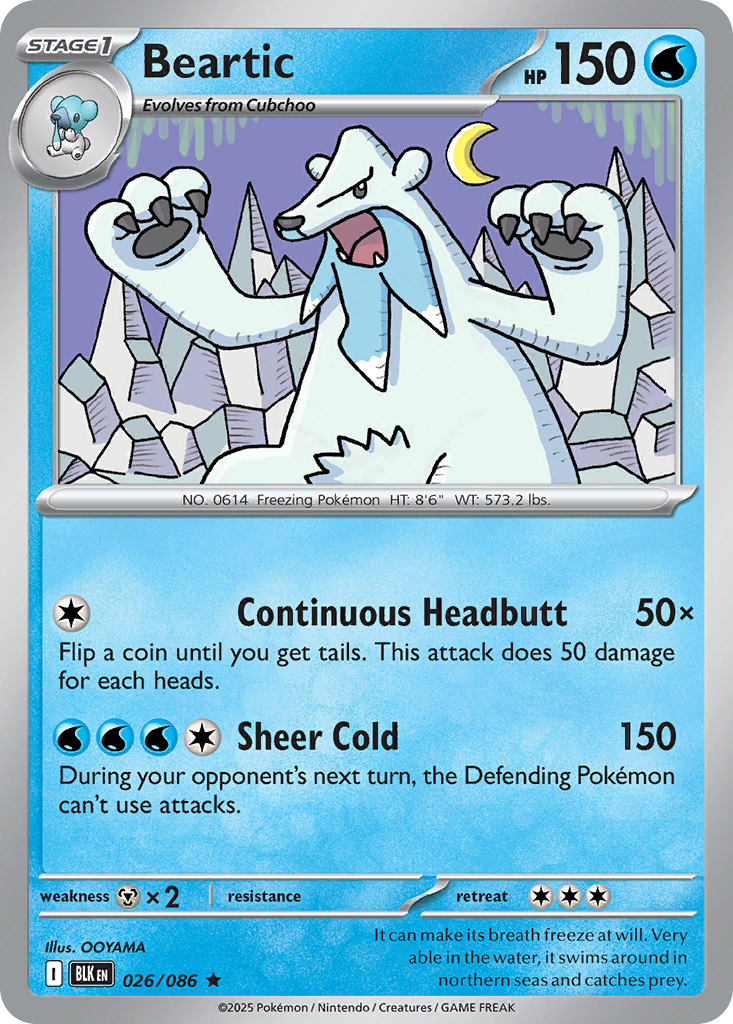 Beartic 26/86 Rare | Black Bolt | Pokemon Card