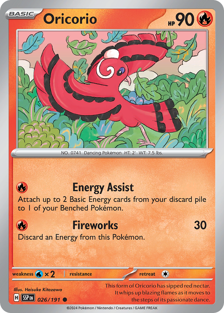 Oricorio 26/191 Common | Surging Sparks | Pokemon Card
