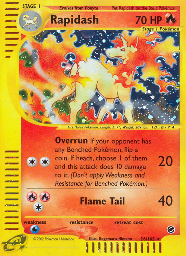 Rapidash 26/165 Rare Holo | Expedition Base Set | Pokemon Card