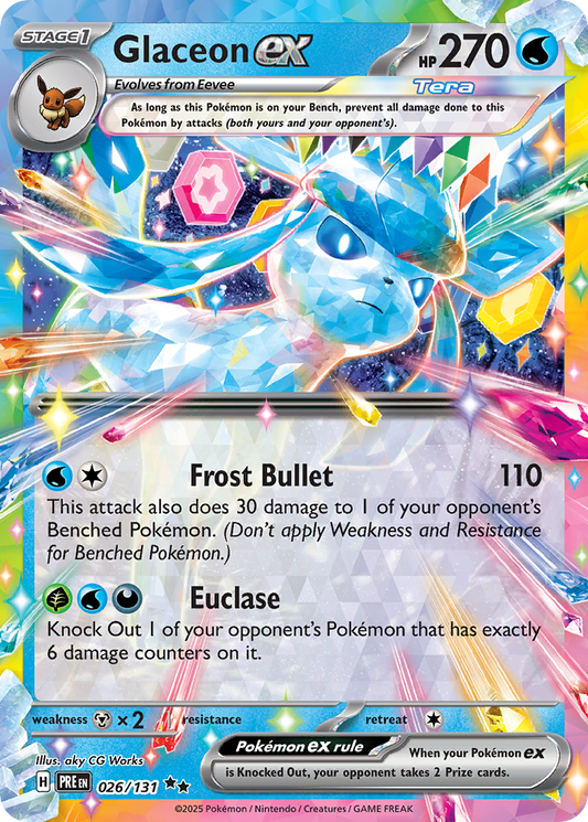 Glaceon ex 26/131 Double Rare | Prismatic Evolutions | Pokemon Card