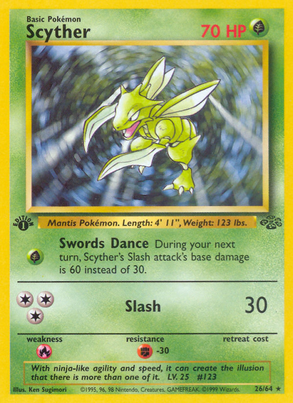 Scyther 26/64 Rare | Jungle | Pokemon Card