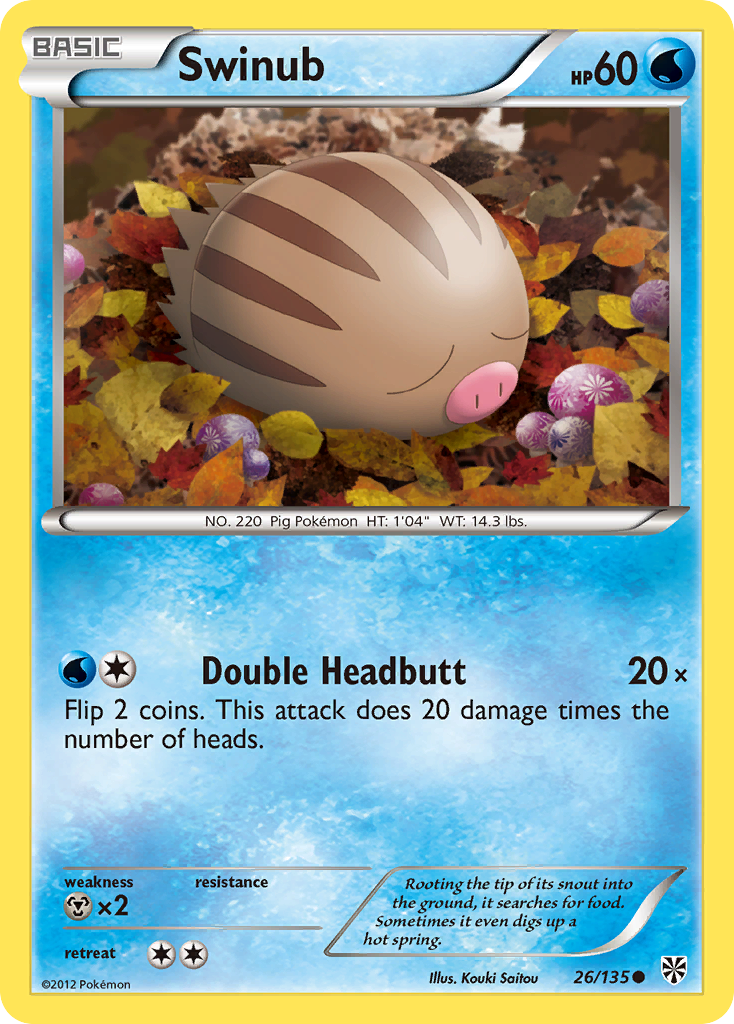 Swinub 26/135 Common | Plasma Storm | Pokemon Card
