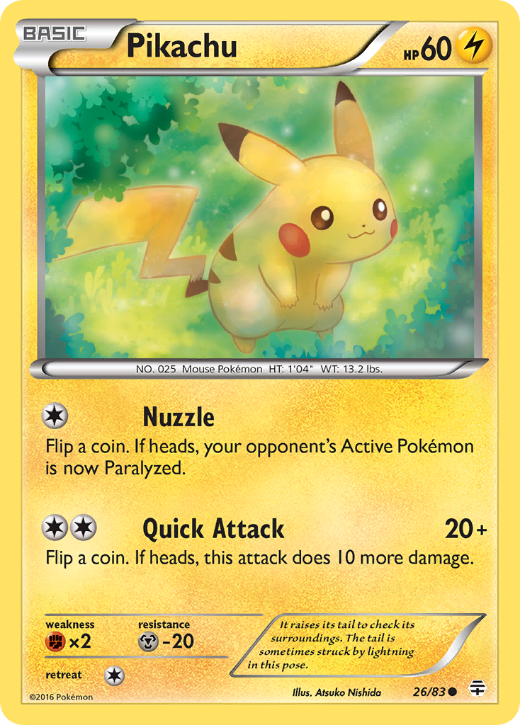 Pikachu 26/83 Common | Generations | Pokemon Card