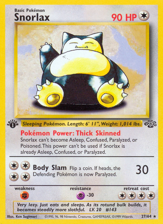Snorlax 27/64 Rare | Jungle | Pokemon Card